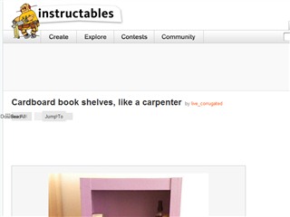 Cardboard book shelves, like a carpenter
