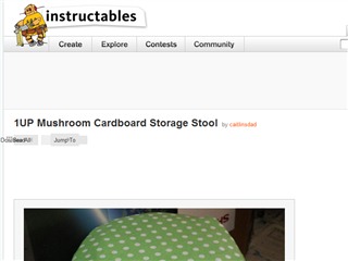 1UP Mushroom Cardboard Storage Stool